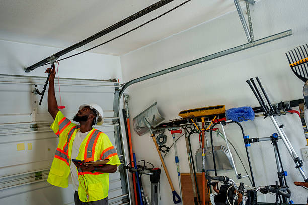 Professional Garage Door Spring Repair technician working in Lansford, PA